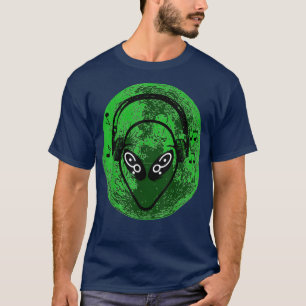 T-shirt Musique Alien Green Moon