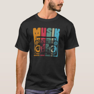 T-shirt Musique ancienne radio et système stéréo mobile