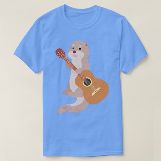 T-shirt Musique animale Lover Guitariste Otter (Design devant)