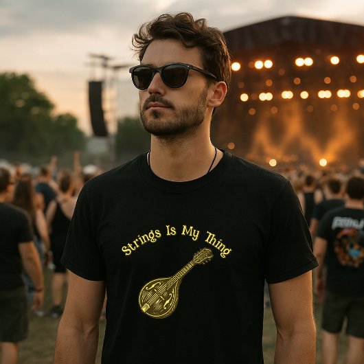 T-shirt Musique Bluegrass Folk Mandoline Cordes