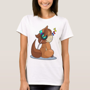 T-shirt Musique Casque de Cheval