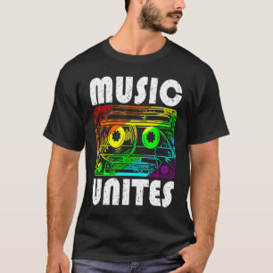 T-shirt Musique Cassette Musique Nous unit Tous les 80s 90