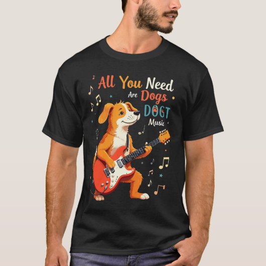 T-shirt musique chien (Devant)