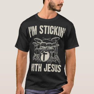 T-shirt Musique Chrétienne Drôle Drum Jesus Rock Drummer