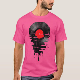 T-shirt Musique cool Vinyl Record Rétro Rouge Vintage