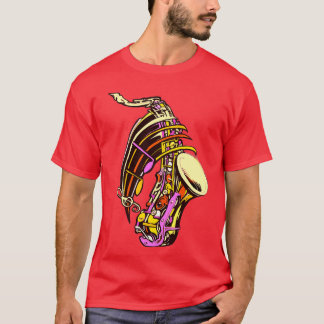 T-shirt musique couleur saxophone