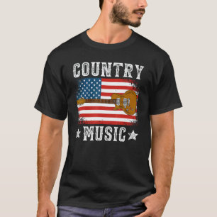 T-shirt Musique Country Drapeau US Guitare Patriotique Sud