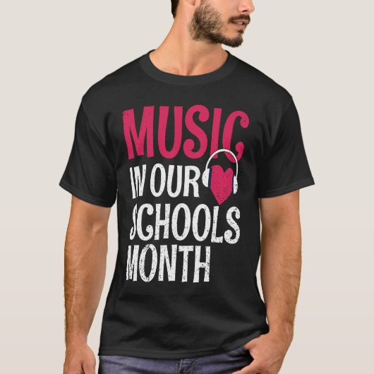 T-shirt Musique Dans Nos Écoles Mois Mars Instrument (Devant)