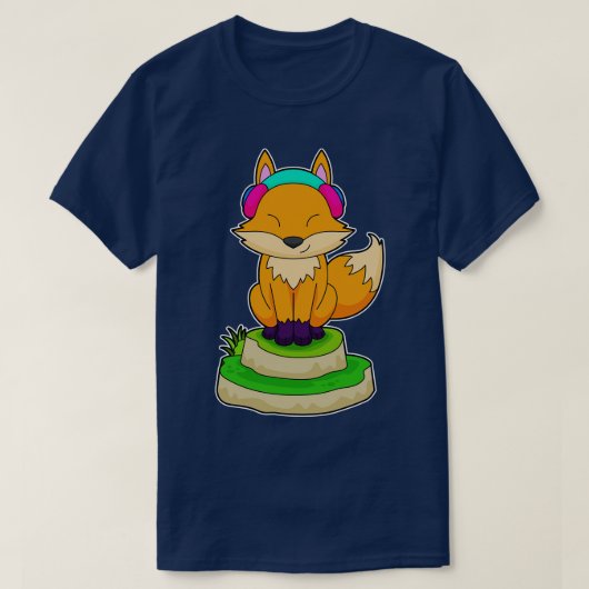 T-shirt Musique de casque Fox (Design devant)
