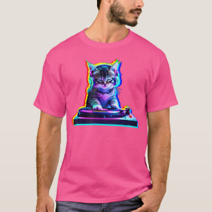T-shirt Musique de Chat de Maison Dj Illusion Optique Edm