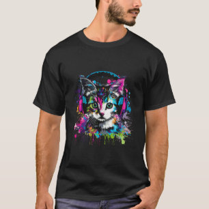 T-shirt Musique de chat DJ Casque Splash Beatmaker Musique