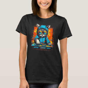 T-shirt Musique de Chat DJ Vibes  Félin Musical