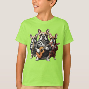 T-shirt Musique de chien de bouledogue français Bulldogues