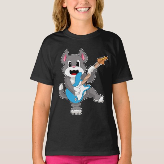 T-shirt Musique de guitare de Cat Musician (Devant)