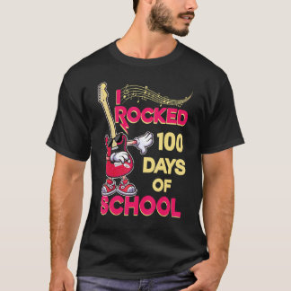 T-shirt Musique de guitare J'ai réussi 100 jours d'école E