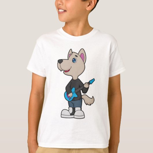 T-shirt Musique de guitare musicienne de chien (Devant)
