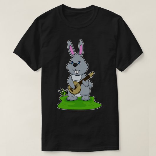 T-shirt Musique de guitare musicienne de lapin (Design devant)