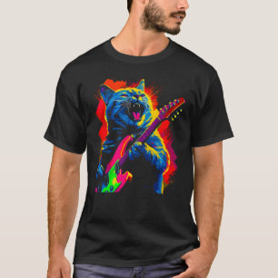 T-shirt Musique de guitare pour chat British Shorthair
