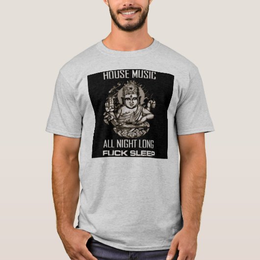 T-shirt musique de maison toute la nuit (Devant)