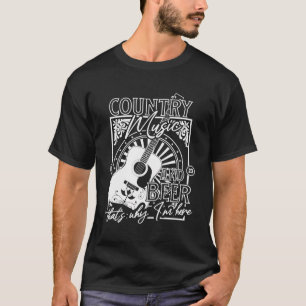 T-shirt Musique De Pays Et Bière C'Est Pourquoi Je Suis Ic