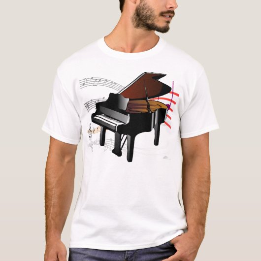 T-shirt Musique de piano (Devant)