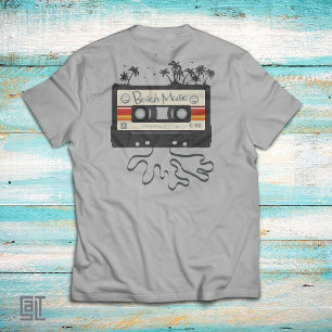 T-shirt Musique de plage des années 80 Cassette Audio Vint