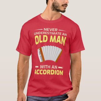 T-shirt Musique de Polka d'Accordéon Musicien Papa Grand-p