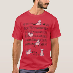 T-shirt Musique de porc amusant yoga Jouer avec musique No