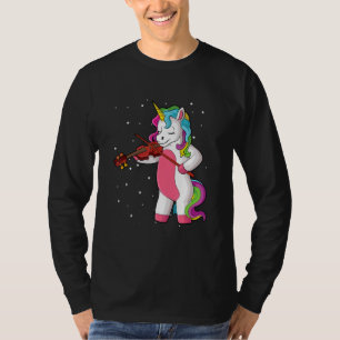 T-shirt musique de violon licorne violon instrument à cord
