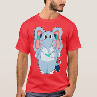 T-shirt Musique d'écouteur éléphant