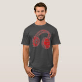 T-shirt Musique DJ Casques Musicien (Devant entier)