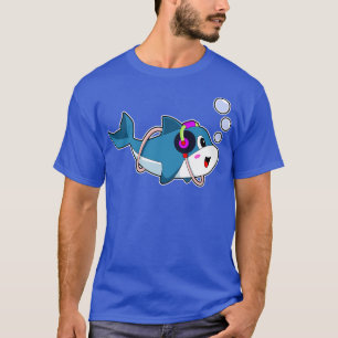 T-shirt Musique Dolphin Headphone