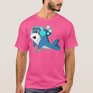 T-shirt Musique Dolphin Headphone