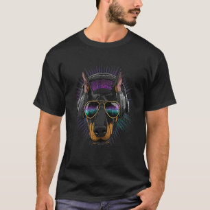 T-shirt Musique EDM House DJ Doberman Dobie  Art musical