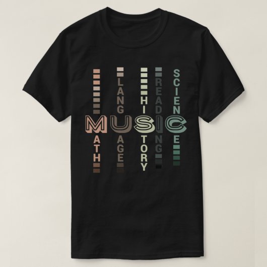T-shirt Musique Enseignant Math Langue Histoire Lecture Sc (Design devant)