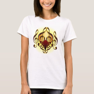 T-shirt Musique et Coeurs Design Jaune