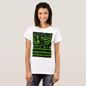 T-shirt Musique et moi, En vert_ (Devant entier)