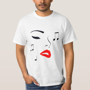 T-shirt Musique féminine Face Plus Grand Placement Version