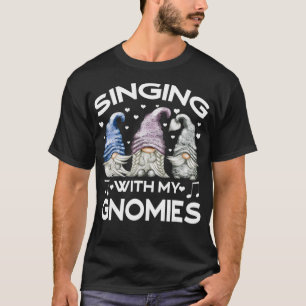 T-shirt Musique Gnome En Mignonne Karaoke Outfit Chanter A