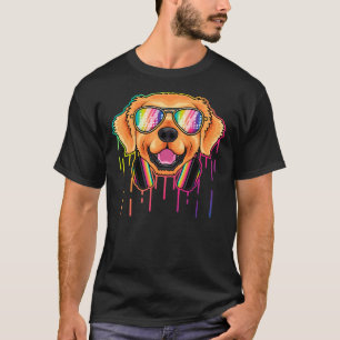 T-shirt Musique Golden Retriever Dj Avec Casque Musical