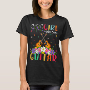 T-shirt Musique Guitare Juste Une Fille Qui Aime La Guitar