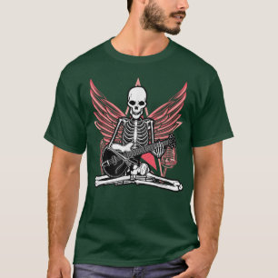 T-shirt Musique guitare Lover Skeleton Wings Angel Guitare