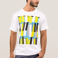 Musique jazz, motif géométrique bleu jaune.