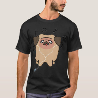T-shirt Musique kawaii pug