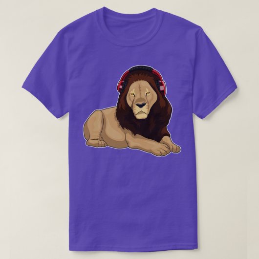 T-shirt Musique Lion Headphone (Design devant)