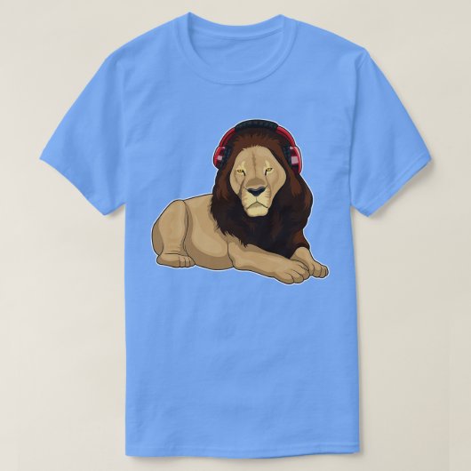 T-shirt Musique Lion Headphone (Design devant)