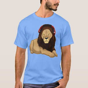 T-shirt Musique Lion Headphone