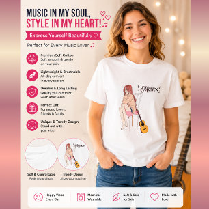 T-shirt Musique Lofi et Fille Anime Fan d'Otaku et de Ma