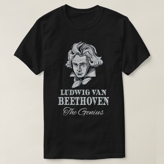 T-shirt Musique Ludwig Van Beethoven Le génie (Design devant)