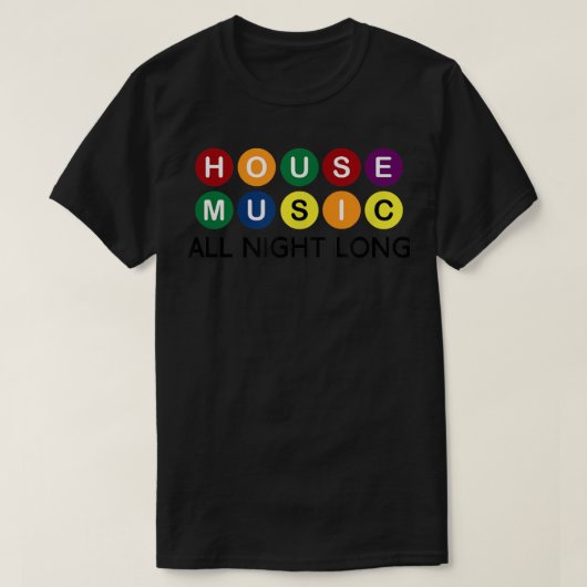 T-shirt Musique maison toute la nuit DJ EDM (Design devant)